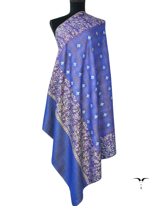 Reversible Multicoloured Pashmina Shawl With Sozni 5408