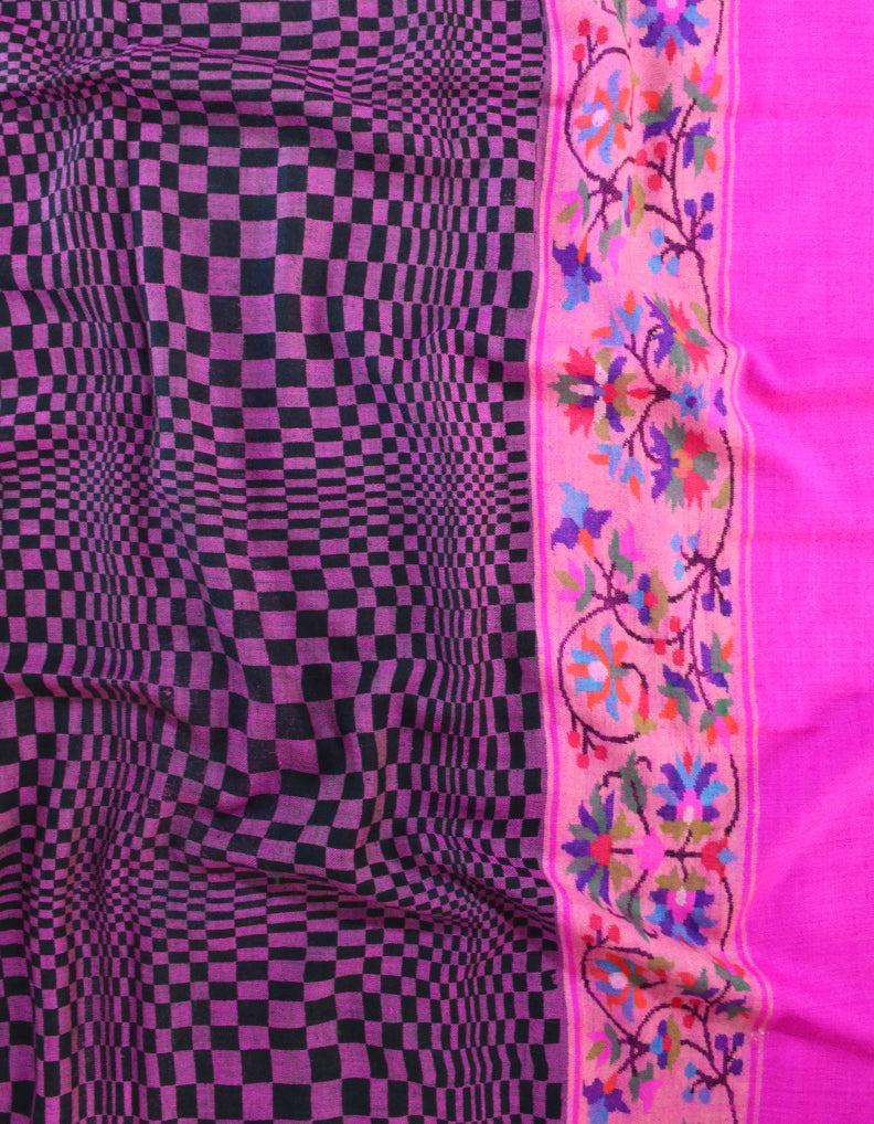 Black & Pink Kani Pashmina Shawl 5412