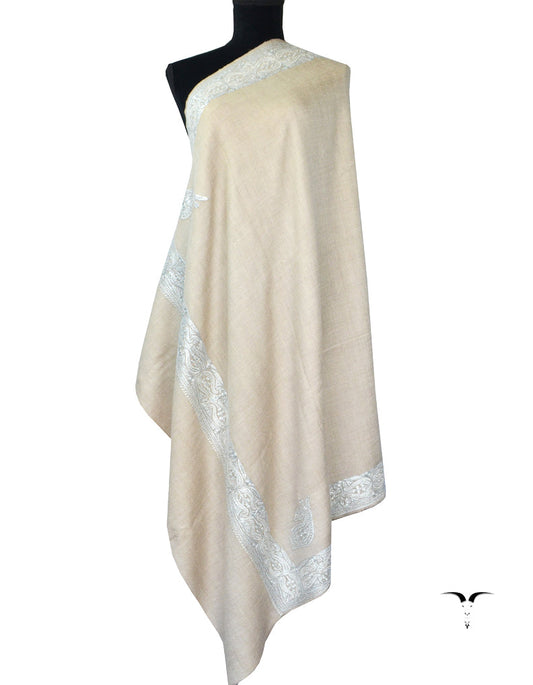 Natural Pashmina Shawl with Tilla 5414