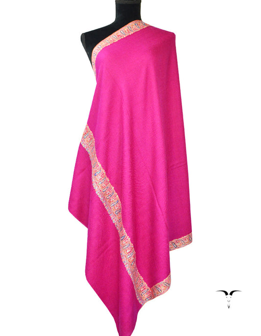 Pink Pashmina Shawl With Sozni Embroidery 5421