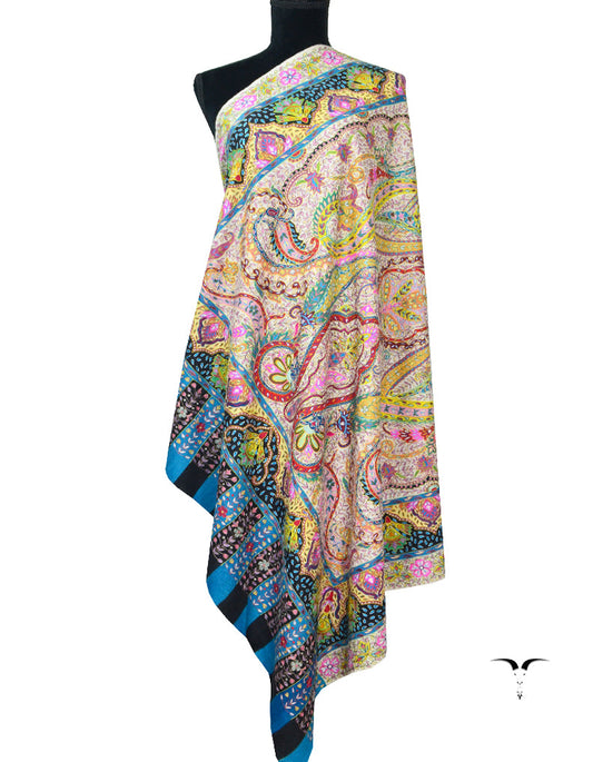 Multicoloured Kalamkari Pashmina Shawl 5464