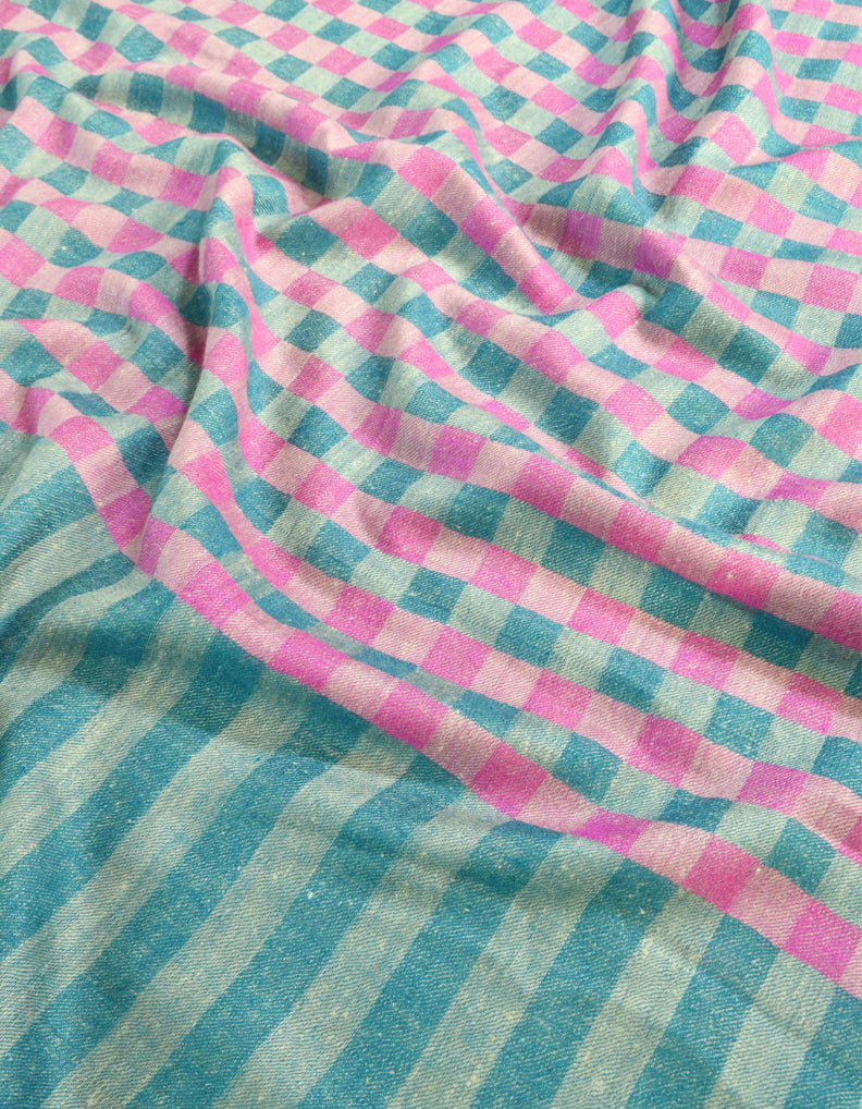 Pink & Green Striped Pashmina Shawl 5494