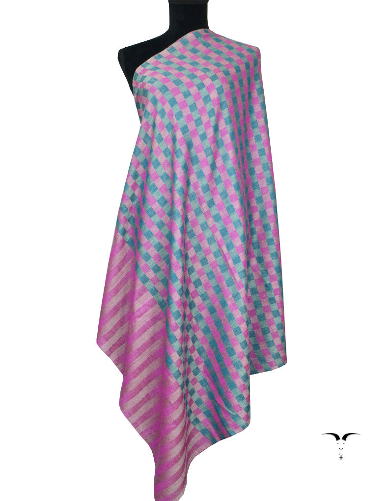 Purple & Blue Striped Pashmina Shawl 5497