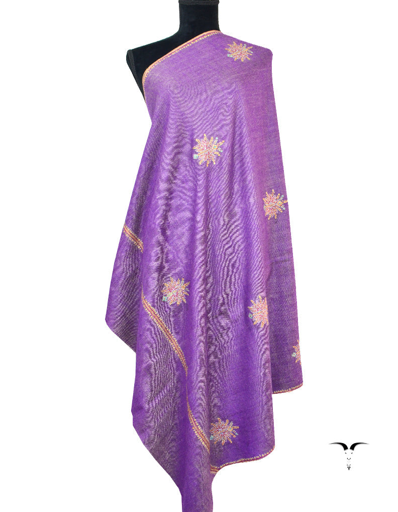 Reversible Pashmina Shawl In Hues Of Purple 5502