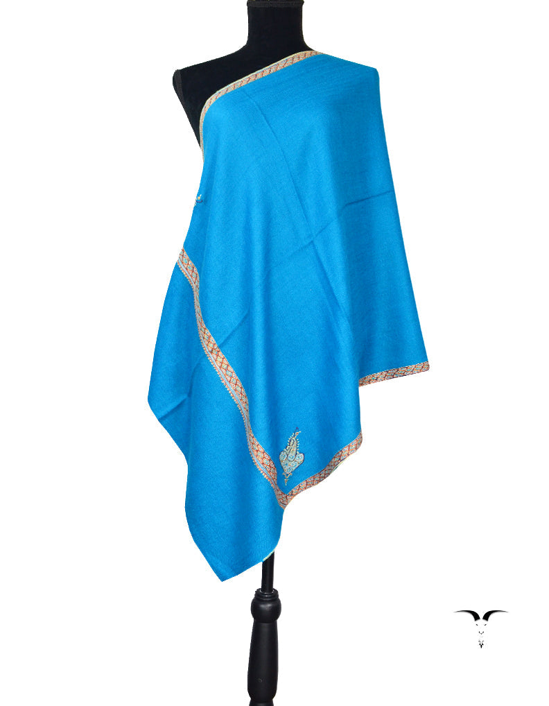 Blue Pashmina Stole With Sozni 5513