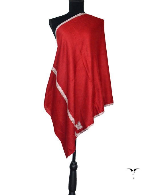 Maroon Sozni Pashmina Stole 5529
