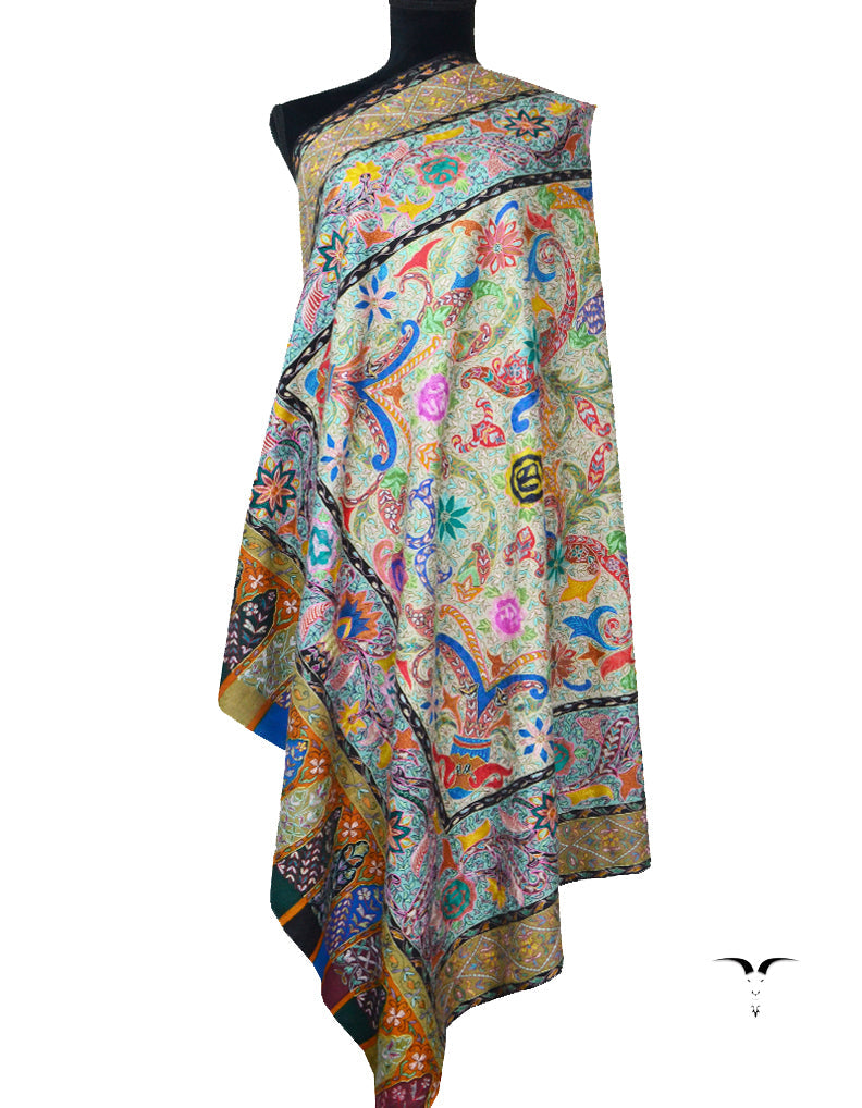 Kalamkari Pashmina In Multicolour 5555