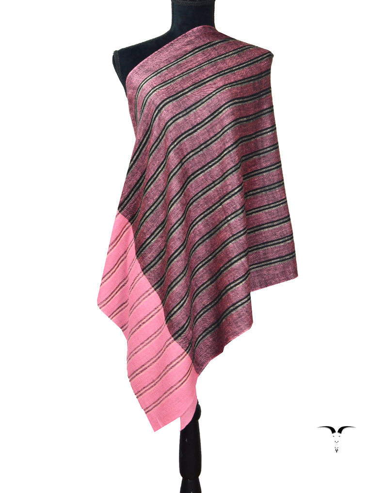Black & Pink Pattern Pashmina Stole 5593