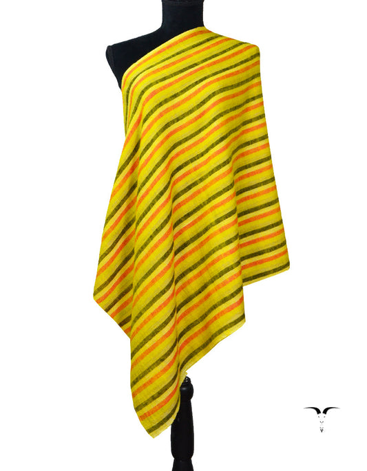 Pashmina Pattern Stole In Hues of Yellow & Black 5594