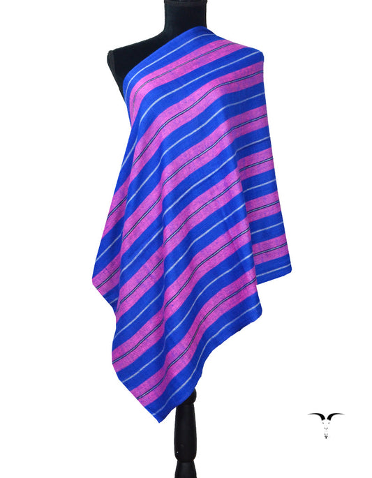 Pashmina Pattern Stole In Hues of Blue & Pink 5598