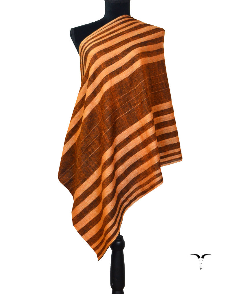 Pashmina Pattern Stole In Brown & Golden 5600