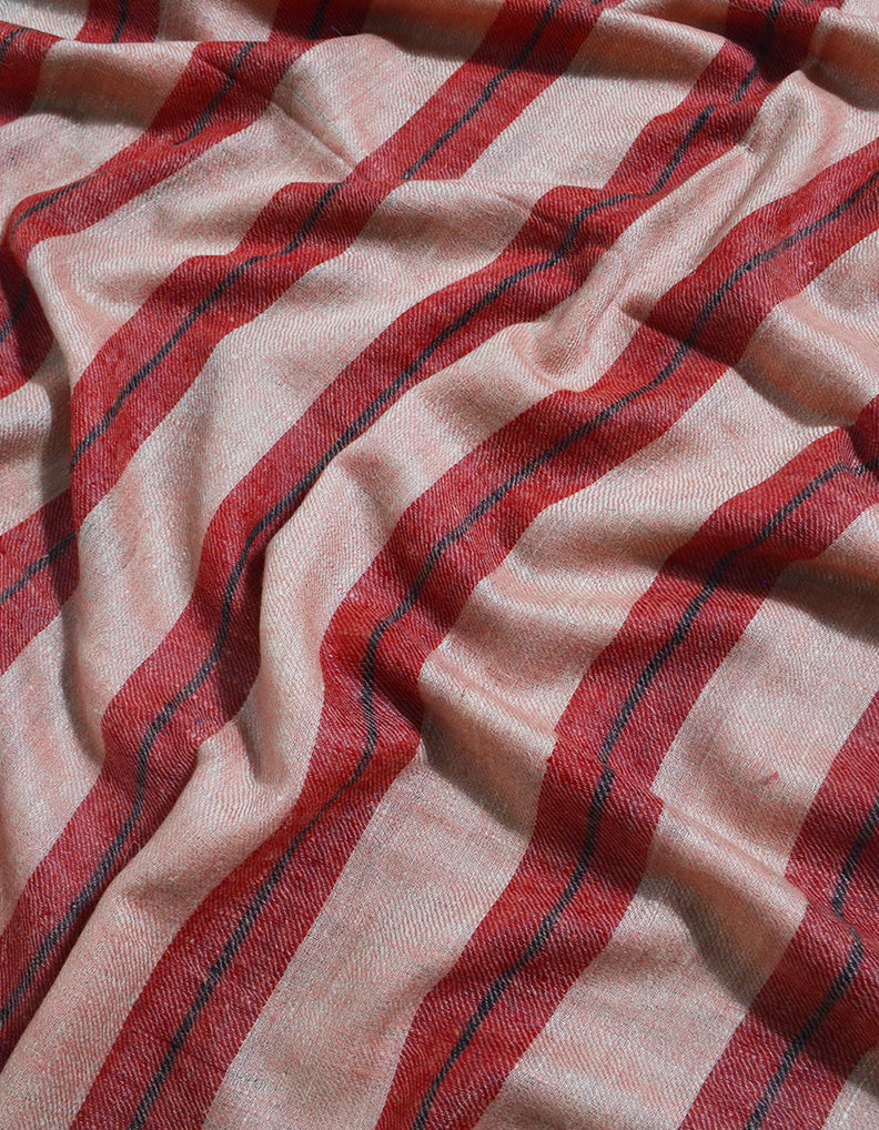 Pashmina Pattern Stole In Hues Of Pink & Red 5601