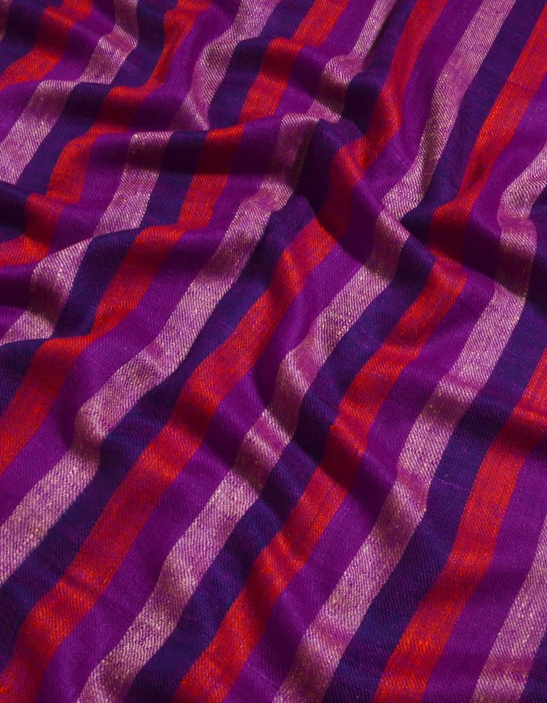 Pashmina Pattern Stole In The Hues Of Purple, Pink & Blue 5602
