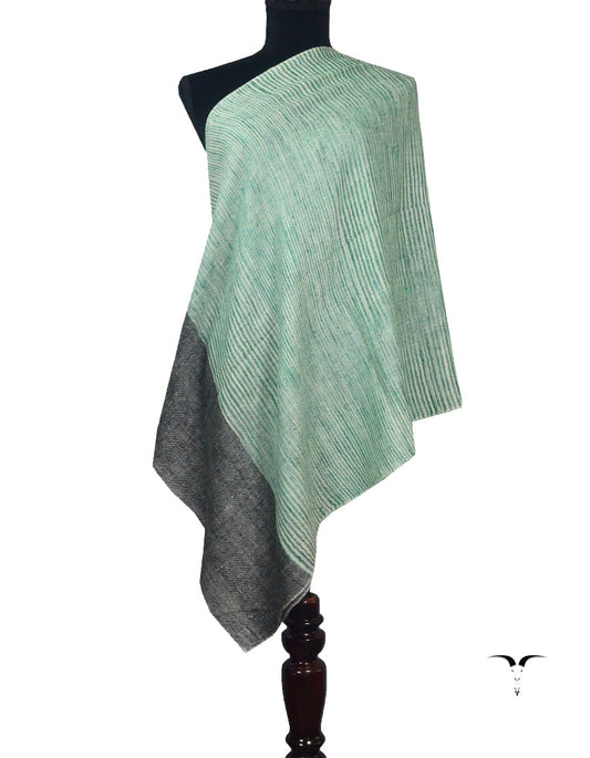 Green & Grey Pashmina Pattern Wrap 5631