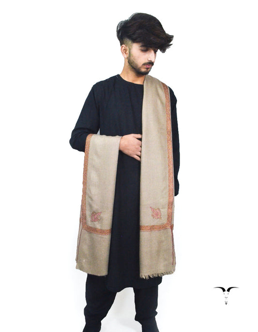 Natural Pashmina Shawl With Sozni 5688