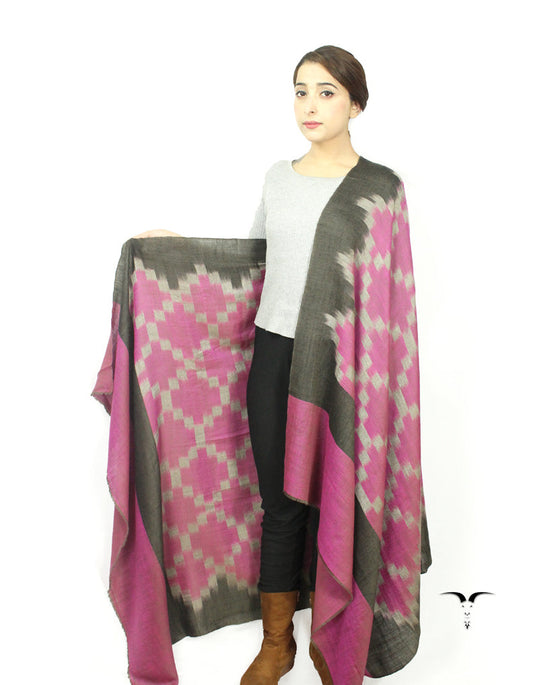 Black, Purple & Grey Ekat Pashmina Shawl 5753