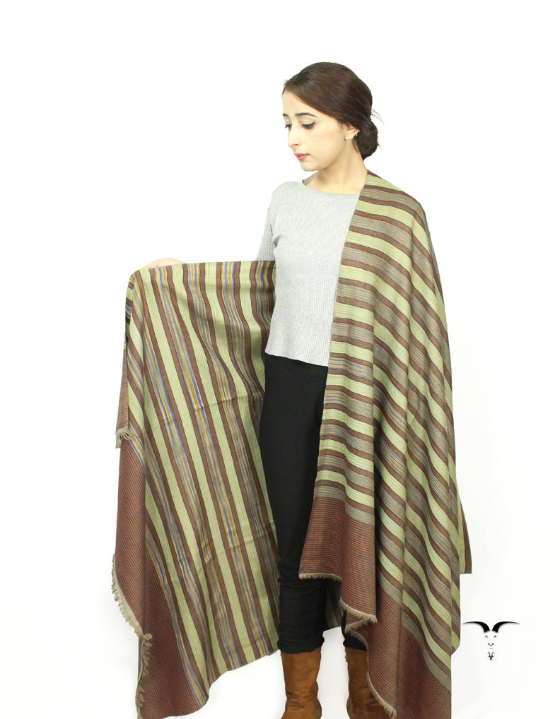 Multicoloured Striped Ekat Pashmina Shawl 5762