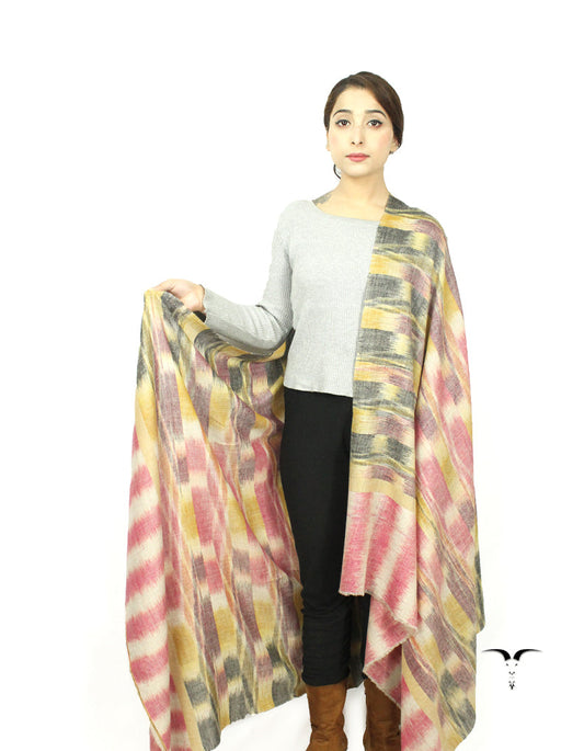 Multicoloured Striped Ekat Pashmina Shawl 5763