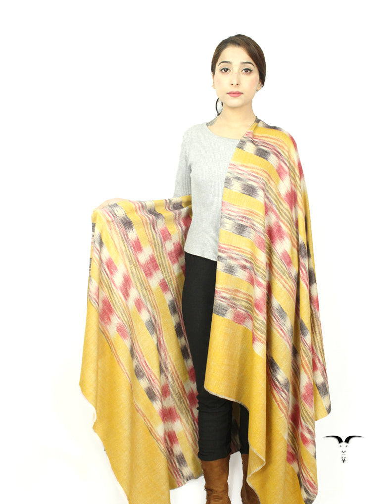 Multicoloured Striped Ekat Pashmina Shawl 5764
