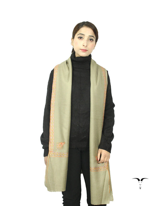 Natural Pashmina Shawl With Sozni Work 5776