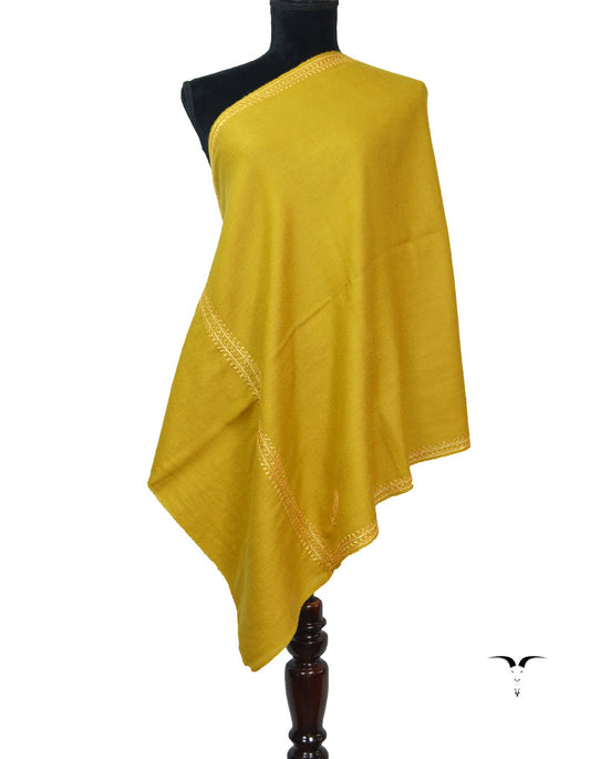 Mustard Pashmina Stole With Tilla 5847