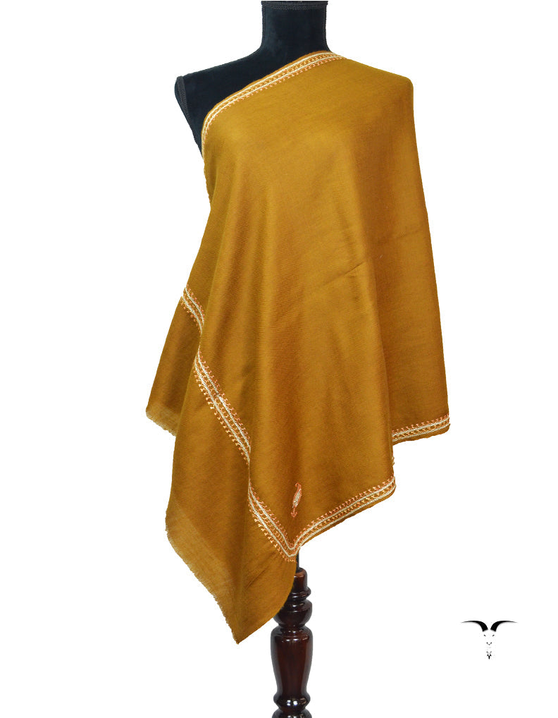 Brown Pashmina Stole With Tilla 5849