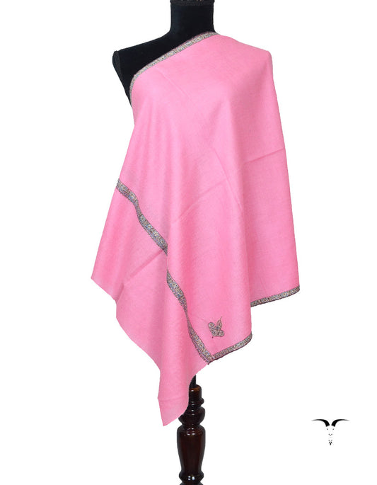 Pink Pashmina Stole in Sozni 5855