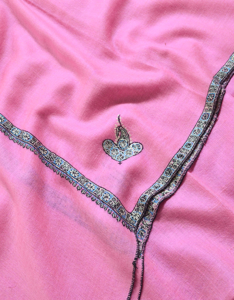 Pink Pashmina Stole in Sozni 5855