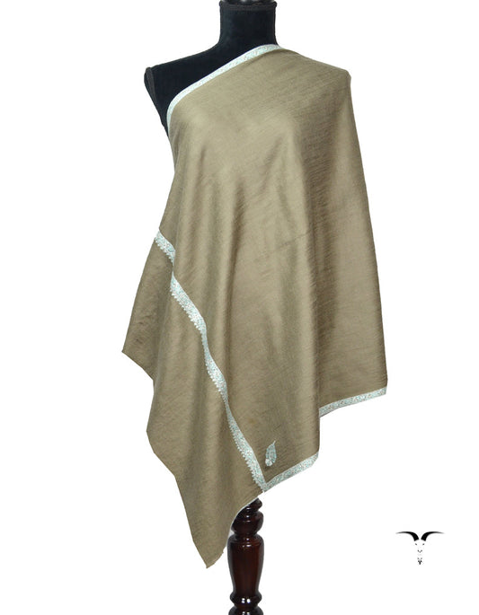 Natural Pashmina Stole With Sozni 5874