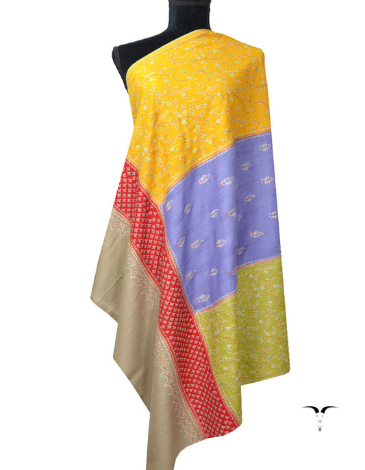 Multicoloured patchworkPashmina Shawl With Sozni 5875