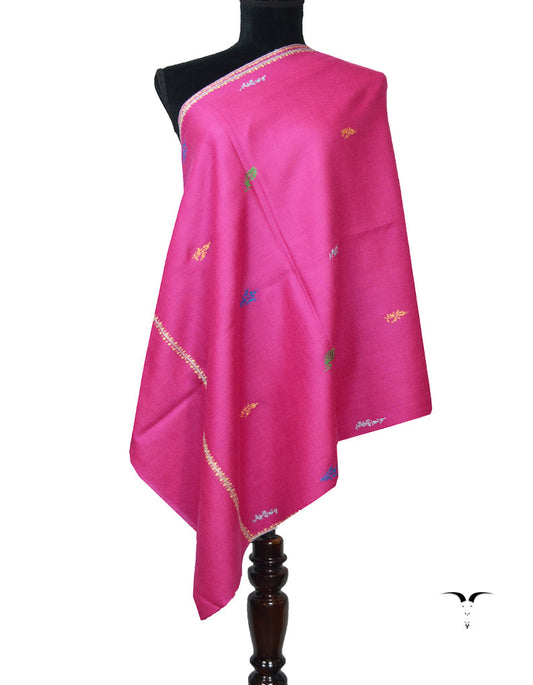 Pink Pashmina Stole In Sozni 5907