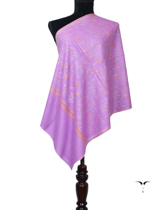 Lavender Pashmina Stole In Sozni 5916