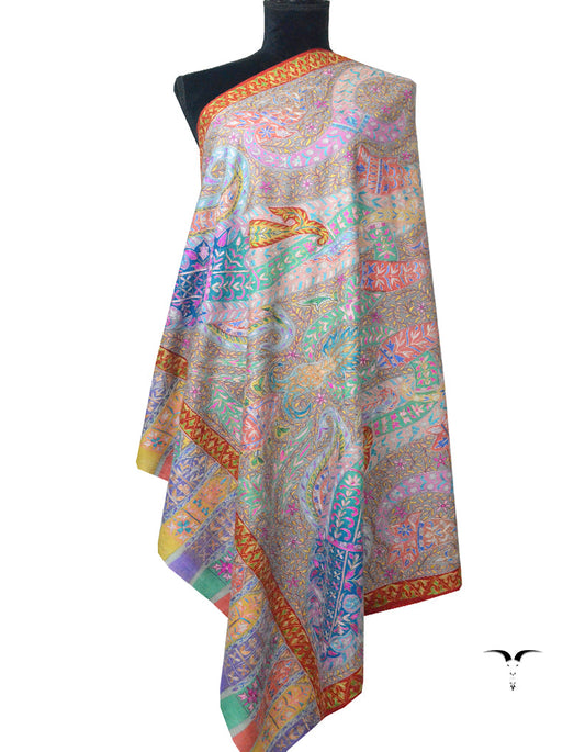 Multicoloured Kalamkari Pashmina Shawl 5922