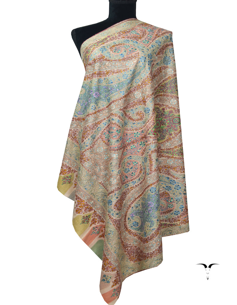 Mulicoloured Pashmina Shawl In Embroidery 5967