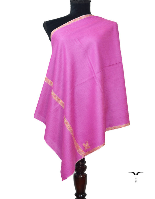Pink Pashmina Stole In Sozni 5987