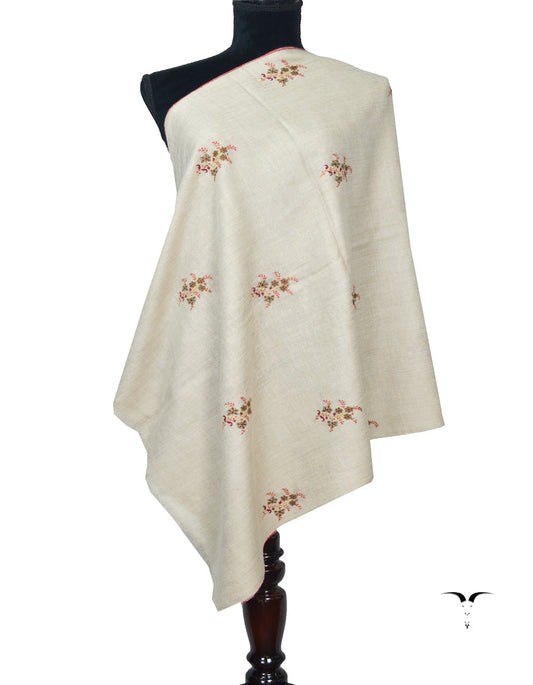 Natural Pashmina Stole In Sozni 5998