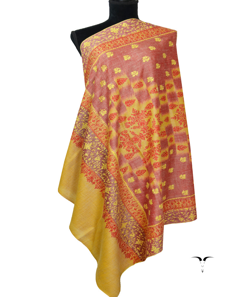 Multicoloured Pashmina Shawl With Sozni 6245