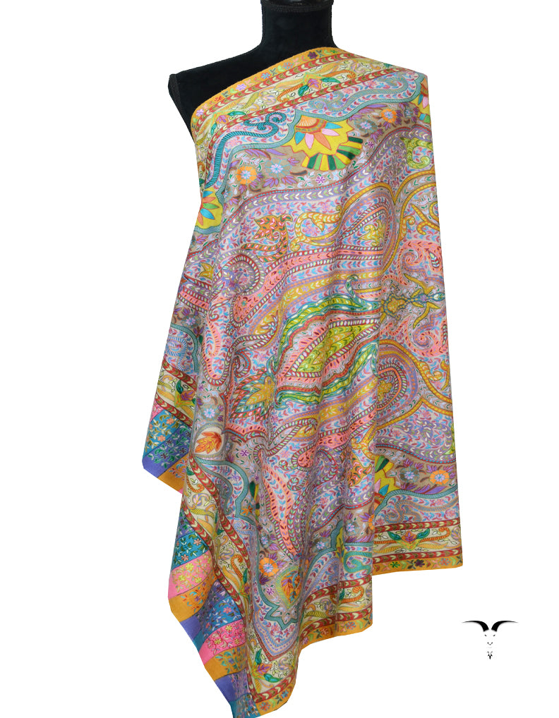 Multicoloured Kalamkari Pashmina Shawl 6303
