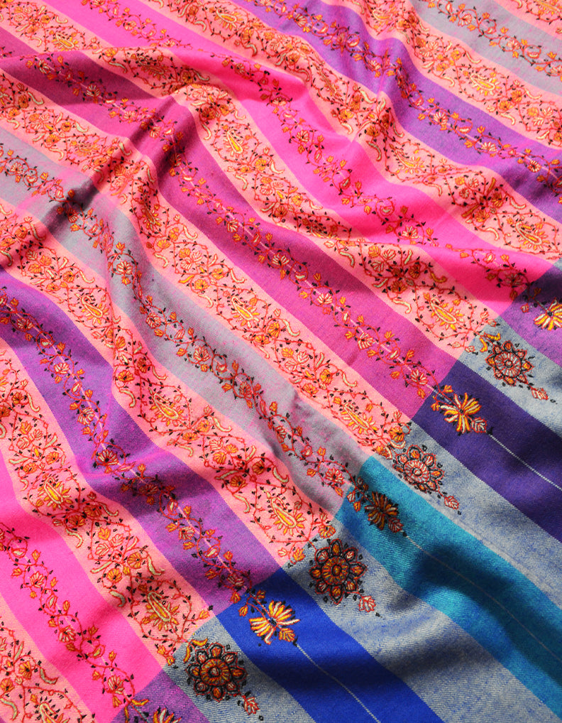Multicoloured Embroidery Pashmina Shawl 6873