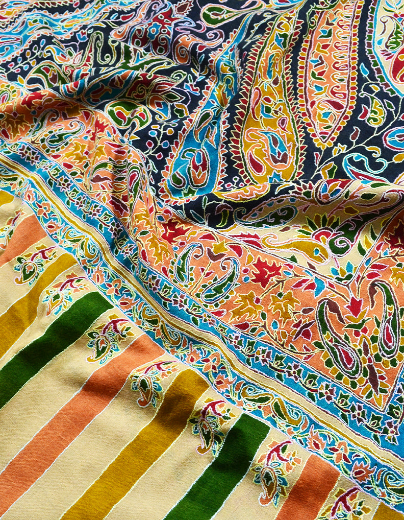 Multicoloured Pashmina Shawl With Embroidery 6898