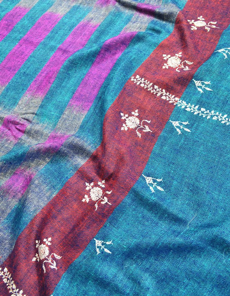 Multicoloured Ekat Pashmina Shawl In Sozni 6916