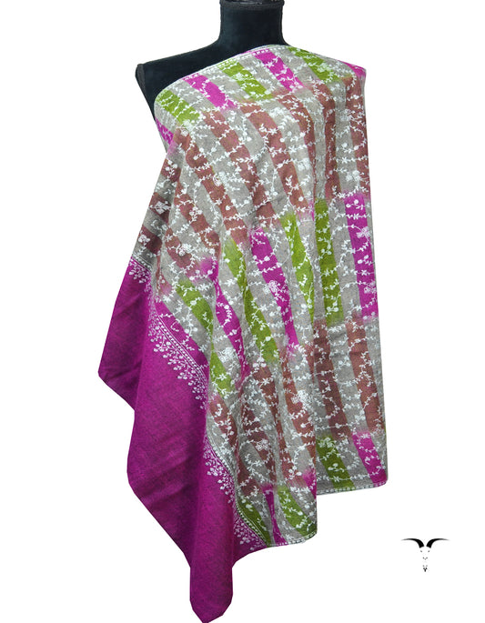 Multicoloured Ekat Pashmina Shawl In Sozni 6919