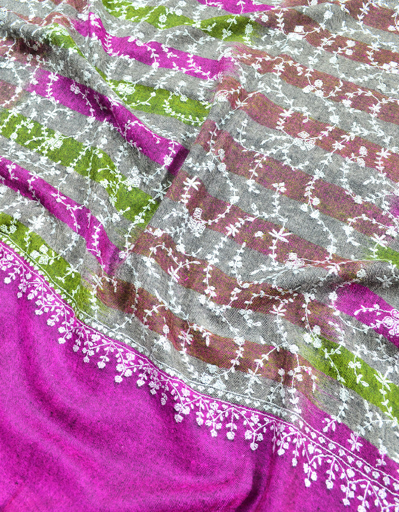 Multicoloured Ekat Pashmina Shawl In Sozni 6919