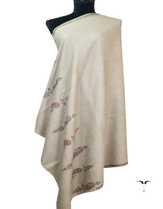 natural embroidery pashmina shawl 7027