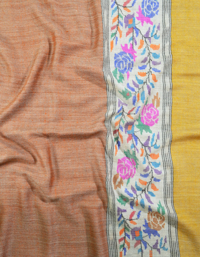Pastel Orange Kani Pashmina Shawl 7030