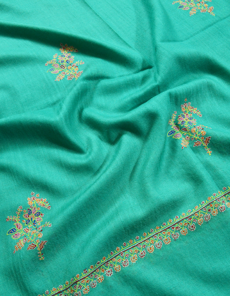 Blue Embroidery Pashmina Shawl 7096
