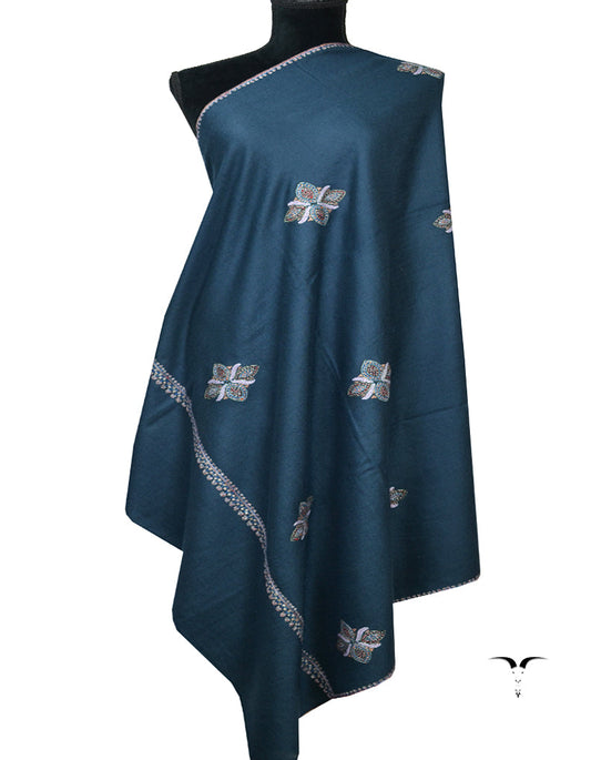 Black Embroidery Pashmina Shawl 7100