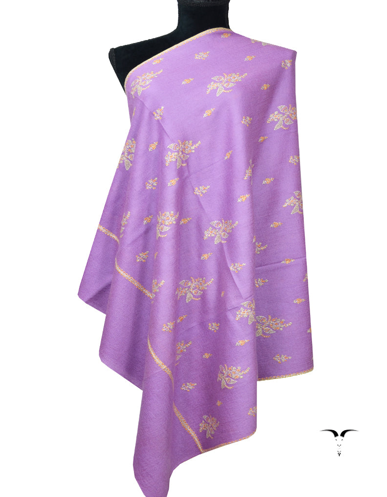 Purple Embroidery Pashmina Shawl 7113