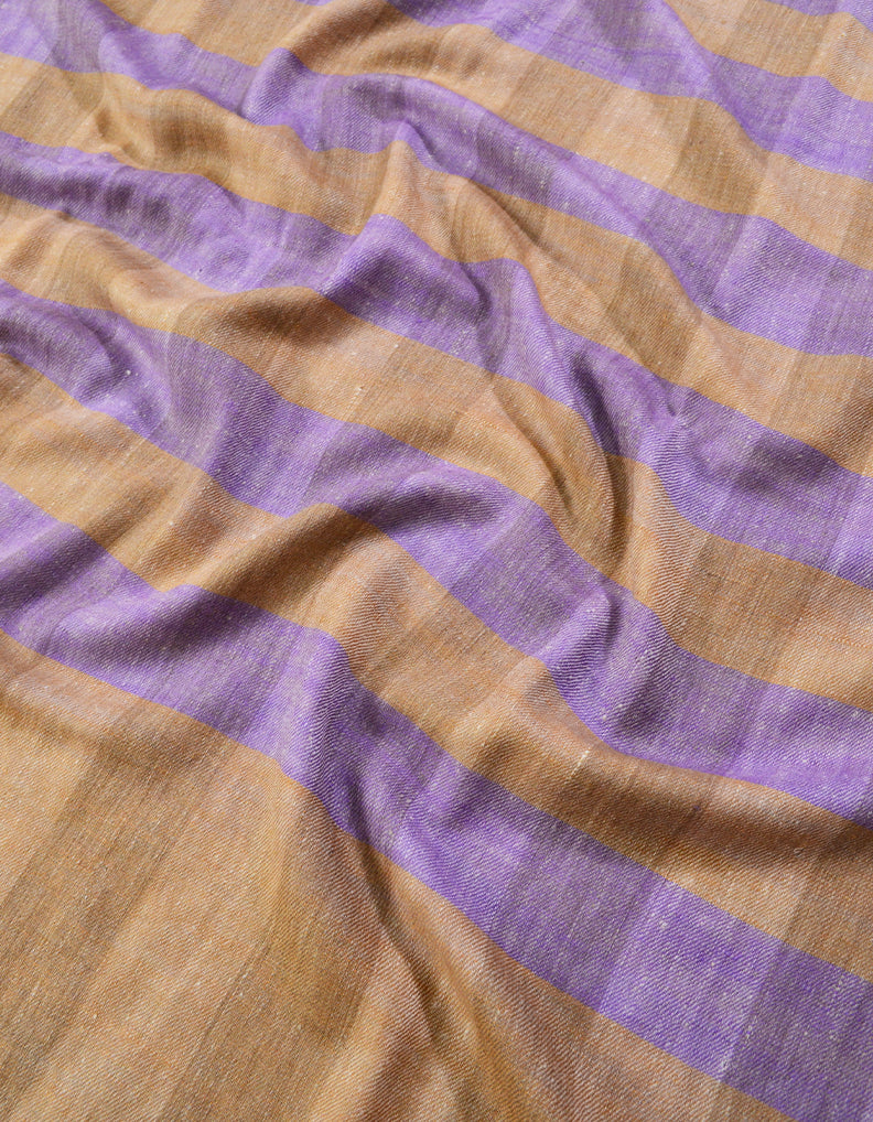 Lavender and Brown Striped Pashmina Shawl 7219