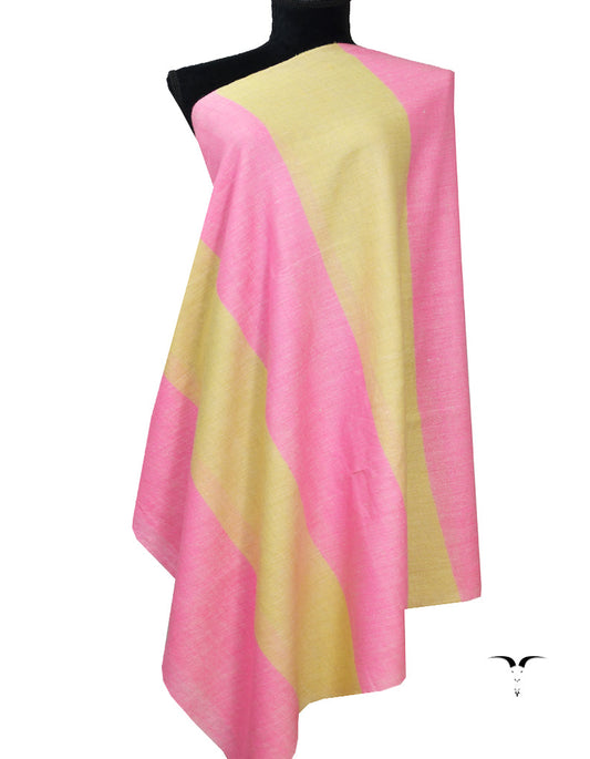 Yellow and Pink Striped Pashmina Shawl 7223